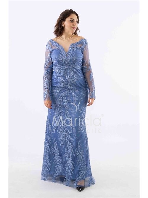 abito manica lunga ricamato MARICLA ELEGANCE | FI7485INDACO